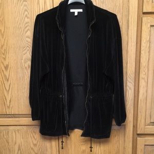 Victoria’s Secret Light Black Long Sleeve Velour Jacket